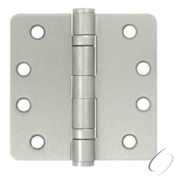 S44R4HDB15 4" x 4" x 1/4" Radius Hinge; Heavy Duty; Ball Bearings; Satin Nickel Finish