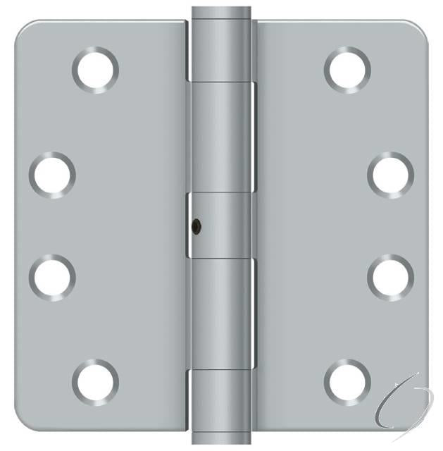 S44R4Heavy DutyN26D 4" x 4" x 1/4" Radius Hinge; Heavy Duty; Satin Chrome Finish