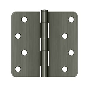 S44R4N15 4" x 4" x 1/4" Radius Hinge; Heavy Duty; Satin Nickel Finish