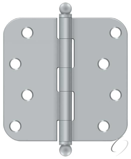 S44R526D-BT 4" x 4" x 5/8" Radius Hinge; with Ball Tips; Satin Chrome Finish