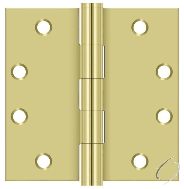 S45U3 4-1/2" x 4-1/2" Square Hinge; Heavy Duty; Bright Brass Finish