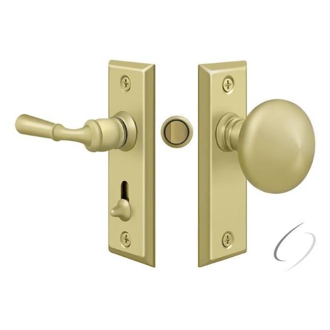 SDLS480U3 Storm Door Latch; Rectangular; Tubular Lock; Bright Brass Finish