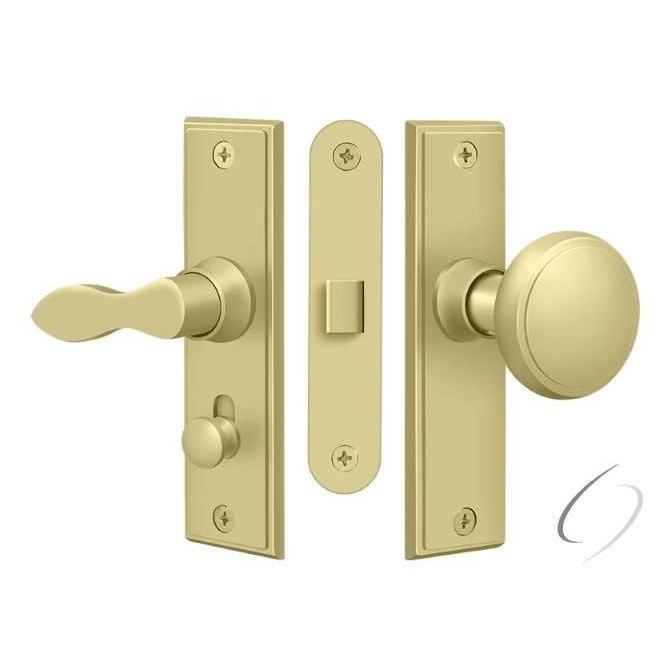 SDML334U3 Storm Door Latch; Square; Mortise Lock; Bright Brass Finish