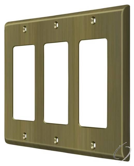 SWP4740U5 Switch Plate; Triple Rocker; Antique Brass Finish