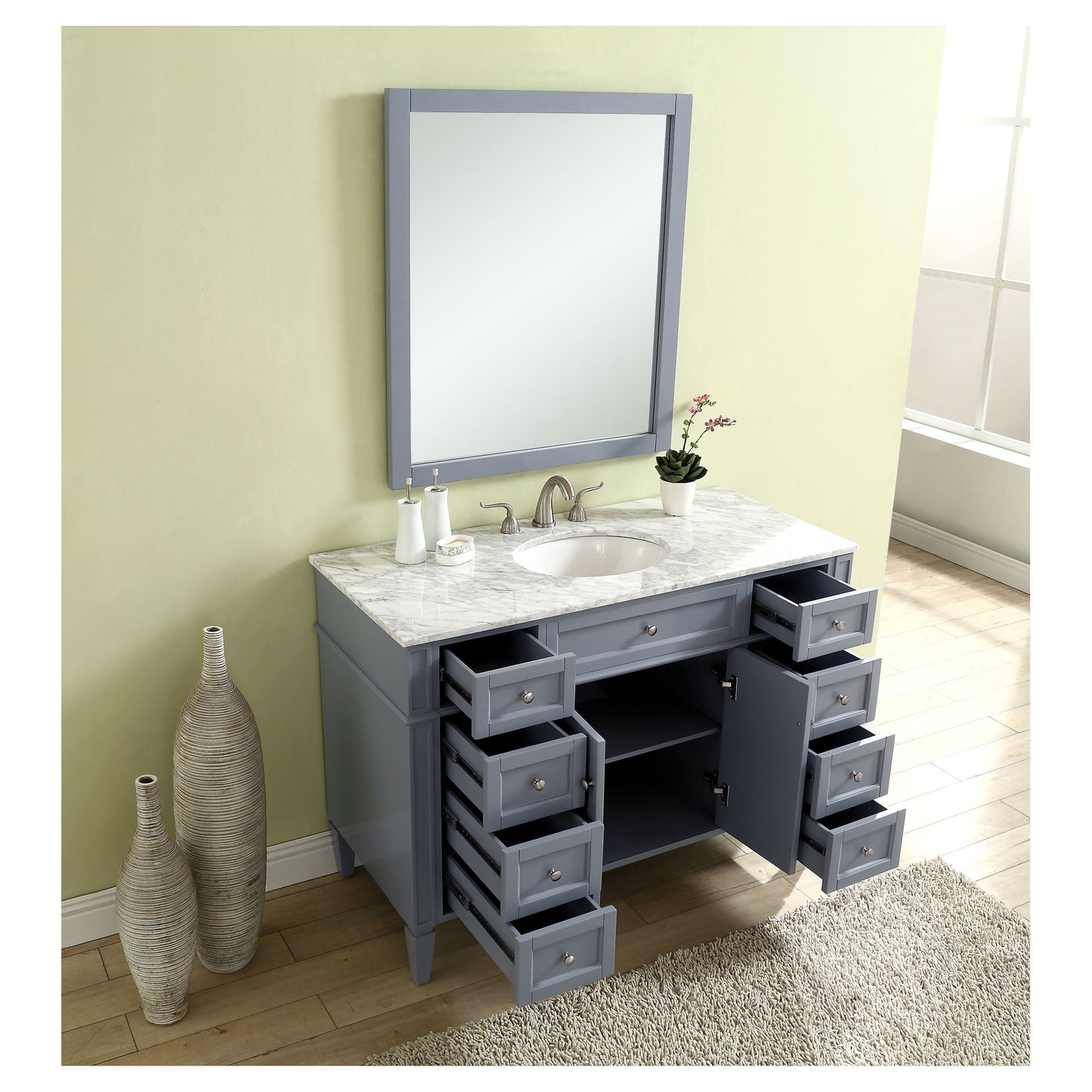 VF12548GR 48" Single Bathroom Vanity Set in Grey