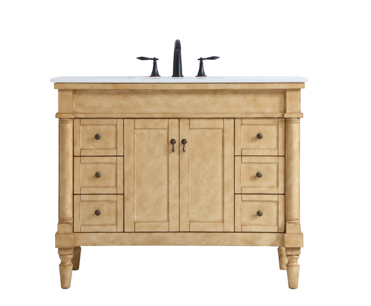 VF13042AB 42" Single Bathroom Vanity in Antique Beige