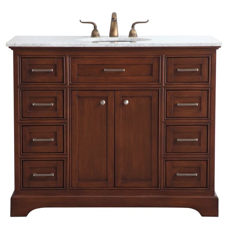 VF15042TK 42" Single Bathroom Vanity Set in Teak