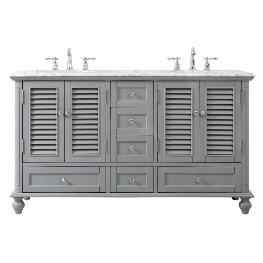 VF30560DGR 60" Double Bathroom Vanity in Grey