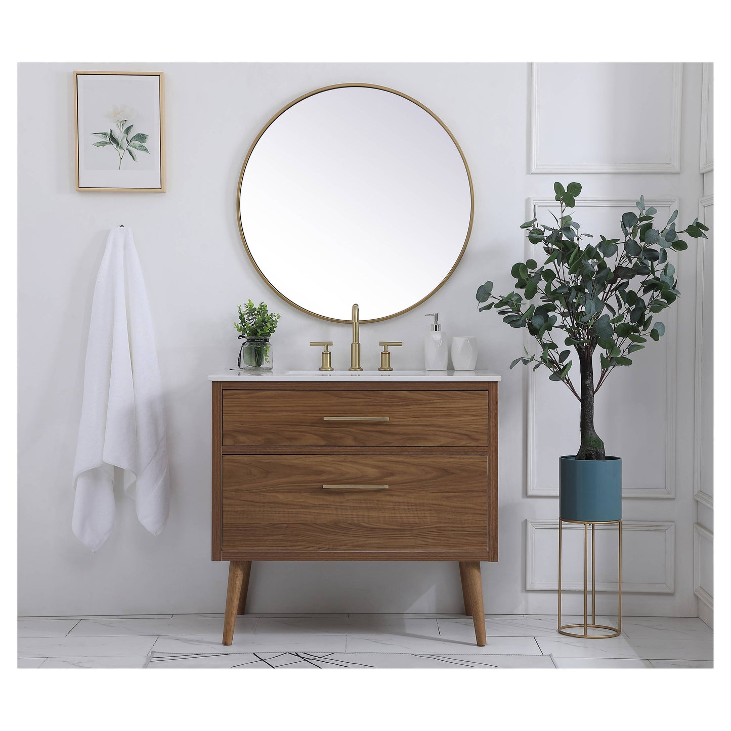 VF41036WB 36" Bathroom Vanity in Walnut Brown