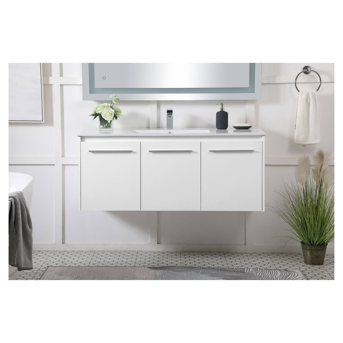 VF44048WH 48" Single Bathroom Floating Vanity in White