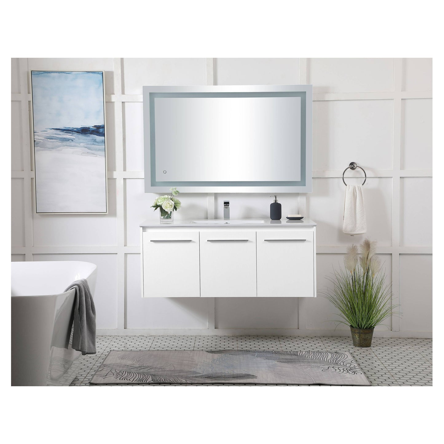 VF44048WH 48" Single Bathroom Floating Vanity in White