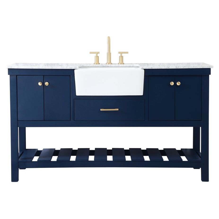 VF60160BL 60" Single Bathroom Vanity in Blue