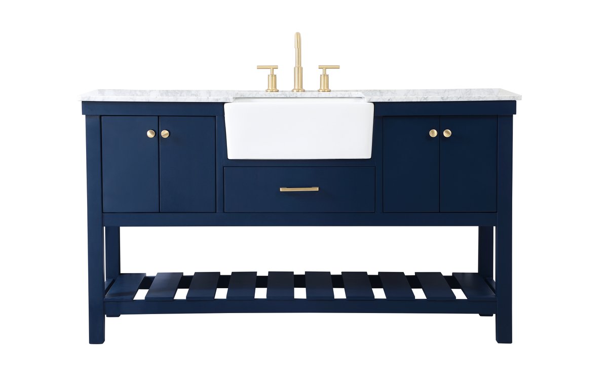 VF60160BL 60" Single Bathroom Vanity in Blue