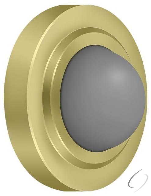 WBC238U3 Convex Flush Bumper 2-3/8" Diameter; Bright Brass Finish