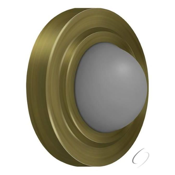 WBC238U5 Convex Flush Bumper 2-3/8" Diameter; Antique Brass Finish