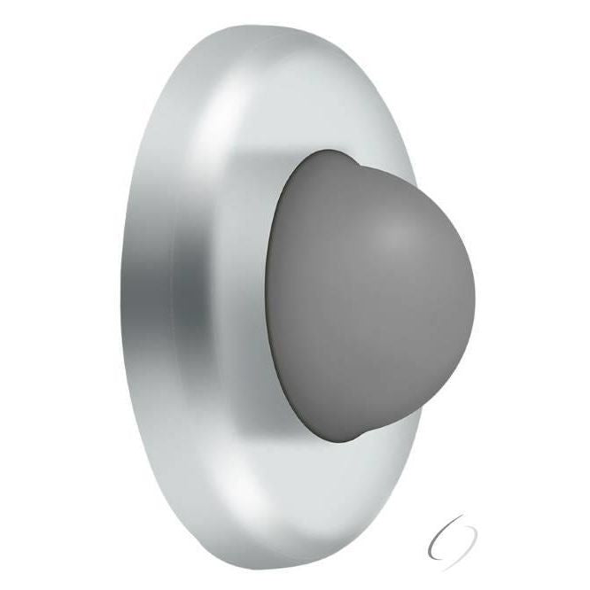 WBC250U26 Wall Mount Convex Flush Bumper; 2-1/2" Diameter; Bright Chrome Finish