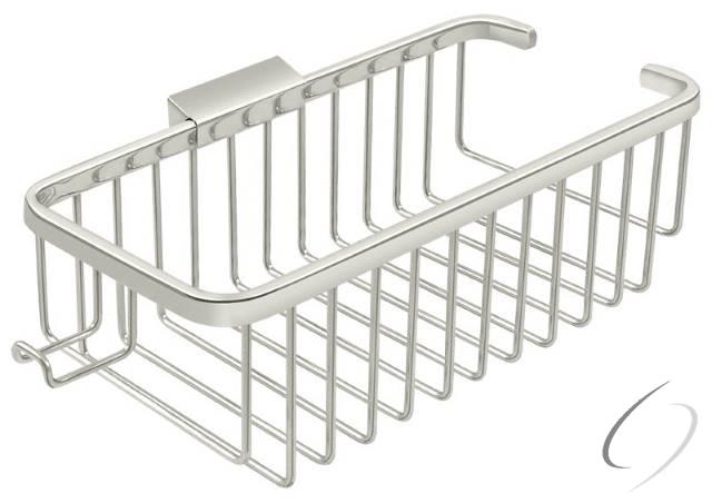 WBR1054HU14 Wire Basket; 10" Rect/Shampoo with Hook; Bright Nickel Finish